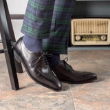 DapperFam Lorenzo in Black Men's Italian Leather Derby Split Toe in #color_