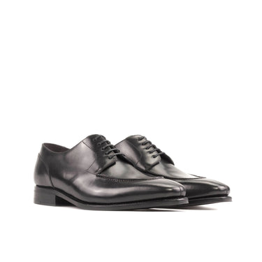 DapperFam Lorenzo in Black Men's Italian Leather Derby Split Toe in Black #color_ Black