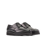 DapperFam Lorenzo in Black Men's Italian Leather Derby Split Toe in Black #color_ Black