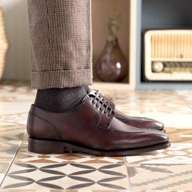 DapperFam Lorenzo in Burgundy Men's Italian Leather Derby Split Toe in #color_