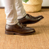 DapperFam Lorenzo in Dark Brown Men's Italian Leather Derby Split Toe in #color_