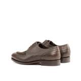 DapperFam Lorenzo in Dark Brown Men's Lux Suede & Italian Full Grain Leather Derby Split Toe in #color_