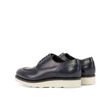 DapperFam Lorenzo in Navy Men's Italian Leather Derby Split Toe in #color_