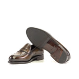 DapperFam Luciano in Brown Men's Hand-Painted Patina Loafer in #color_