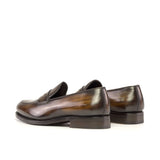 DapperFam Luciano in Brown Men's Hand-Painted Patina Loafer in #color_