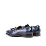 DapperFam Luciano in Denim Men's Hand-Painted Patina Loafer in #color_