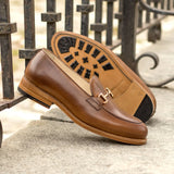 DapperFam Luciano in Med Brown Men's Italian Leather Loafer in #color_