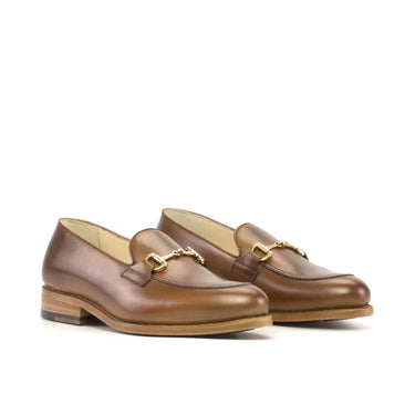 DapperFam Luciano in Med Brown Men's Italian Leather Loafer in Med Brown #color_ Med Brown