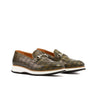 DapperFam Luciano in Olive / Cognac Men's Italian Leather in Olive / Cognac #color_ Olive / Cognac