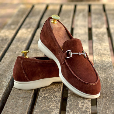 DapperFam Mariner Flex in Oxblood Men's Suede Moc Flex Sport in #color_