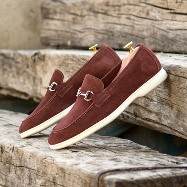 DapperFam Mariner Flex in Oxblood Men's Suede Moc Flex Sport in #color_