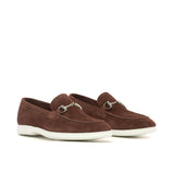 DapperFam Mariner Flex in Oxblood Men's Suede Moc Flex Sport in Oxblood #color_ Oxblood