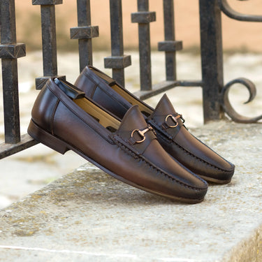 DapperFam Mariner in Dark Brown Men's Italian Leather Moccasin in #color_