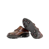 DapperFam Monaco Golf in Med Brown Men's Italian Leather Double Monk in #color_