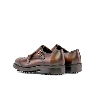 DapperFam Monaco Golf in Med Brown Men's Italian Leather Double Monk in #color_