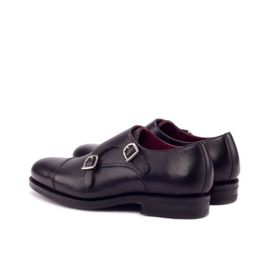 DapperFam Monaco in Black Men's Italian Full Grain Leather Double Monk in #color_