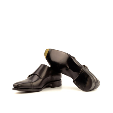 DapperFam Monaco in Black Men's Italian Leather Double Monk in #color_