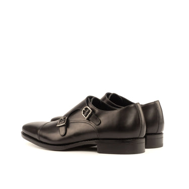 DapperFam Monaco in Black Men's Italian Leather Double Monk in #color_