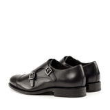 DapperFam Monaco in Black Men's Italian Leather Double Monk in #color_