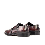 DapperFam Monaco in Burgundy Men's Hand-Painted Patina Double Monk in #color_