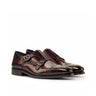 DapperFam Monaco in Burgundy Men's Hand-Painted Patina Double Monk in Burgundy #color_ Burgundy