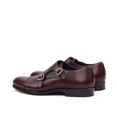 DapperFam Monaco in Burgundy Men's Italian Full Grain Leather Double Monk in #color_