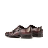 DapperFam Monaco in Burgundy Men's Italian Leather Double Monk in #color_