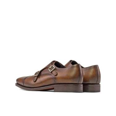 DapperFam Monaco in Cognac Men's Italian Leather Double Monk in #color_