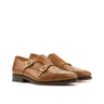 DapperFam Monaco in Cognac Men's Italian Leather Double Monk in Cognac #color_ Cognac