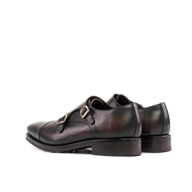 DapperFam Monaco in Dark Brown Men's Italian Leather Double Monk in #color_