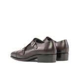 DapperFam Monaco in Dark Brown Men's Italian Leather Double Monk in #color_