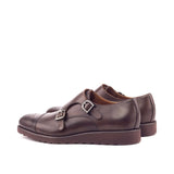 DapperFam Monaco in Dark Brown Men's Italian Leather Double Monk in #color_