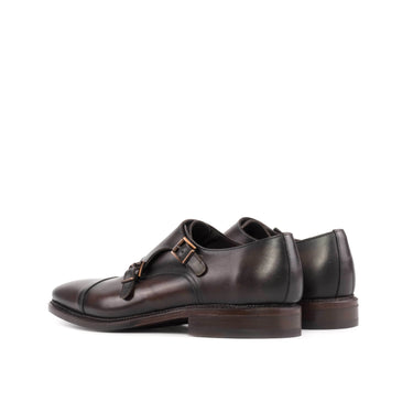 DapperFam Monaco in Dark Brown Men's Italian Leather Double Monk in #color_