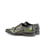 DapperFam Monaco in Khaki Men's Hand-Painted Patina Double Monk in #color_