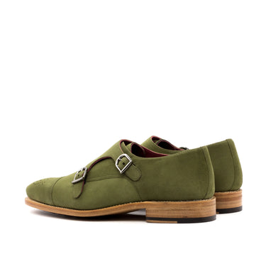 DapperFam Monaco in Khaki Men's Italian Suede Double Monk in #color_