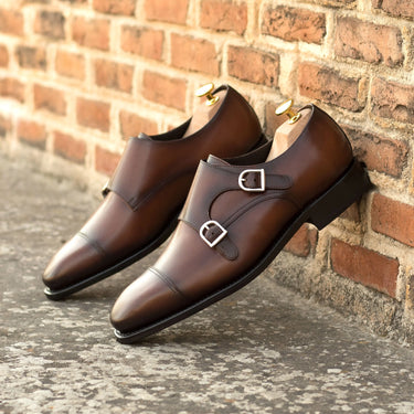 DapperFam Monaco in Med Brown Men's Italian Leather Double Monk in #color_