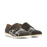 DapperFam Monaco in Plaid / Grey Men's Sartorial & Lux Suede Double Monk in Plaid / Grey #color_ Plaid / Grey