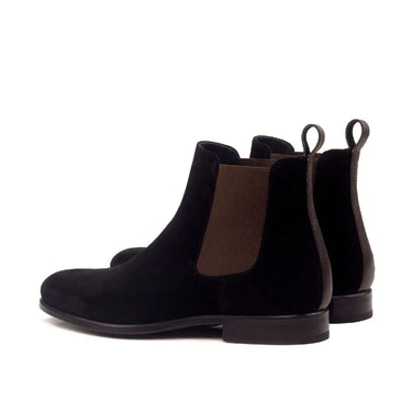 DapperFam Monza in Black / Dark Brown Men's Lux Suede & Italian Full Grain Leather Chelsea Boot in #color_