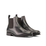 DapperFam Monza in Black Men's Italian Leather Chelsea Boot in Black #color_ Black