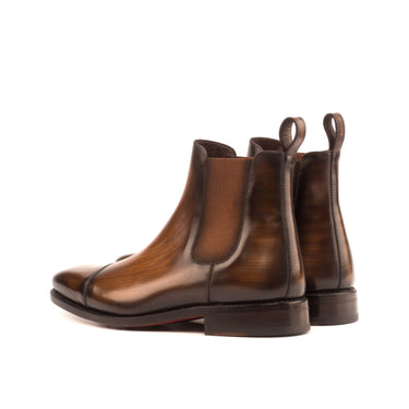 DapperFam Monza in Brown Men's Hand-Painted Patina Chelsea Boot in #color_