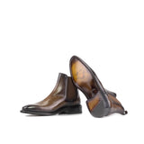 DapperFam Monza in Brown Men's Hand-Painted Patina Chelsea Boot in #color_