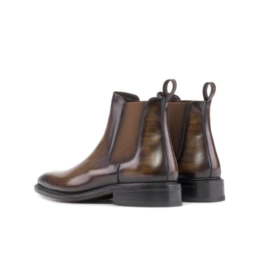 DapperFam Monza in Brown Men's Hand-Painted Patina Chelsea Boot in #color_