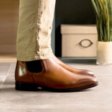 DapperFam Monza in Brown Men's Italian Leather Chelsea Boot in #color_