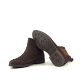 DapperFam Monza in Brown Men's Italian Suede Chelsea Boot in #color_