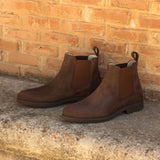 DapperFam Monza in Brown Men's Italian Suede Chelsea Boot in #color_