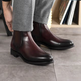 DapperFam Monza in Burgundy Men's Italian Leather Chelsea Boot in #color_