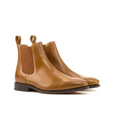 DapperFam Monza in Cognac Men's Italian Leather Chelsea Boot in Cognac #color_ Cognac