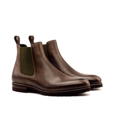 DapperFam Monza in Dark Brown Men's Italian Full Grain Leather Chelsea Boot in Dark Brown #color_ Dark Brown