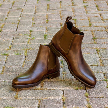 DapperFam Monza in Dark Brown Men's Italian Full Grain Leather Chelsea Boot in #color_