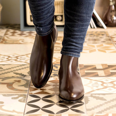 DapperFam Monza in Dark Brown Men's Italian Leather Chelsea Boot in #color_